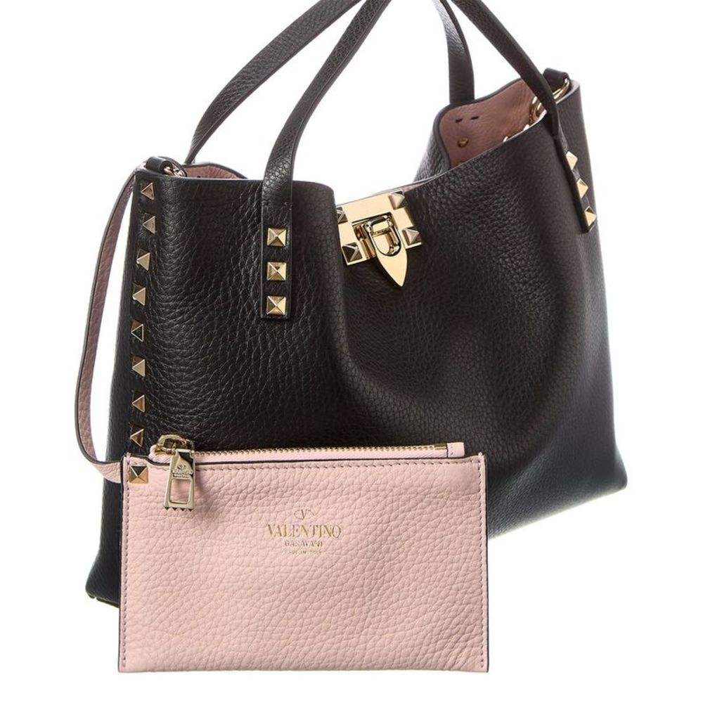 Valentino Rockstud Small Grainy Leather Tote, black/silver hardware - Picture 3 of 4